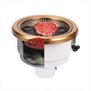 <span class=keywords><strong>Grill</strong></span> électrique commercial japonais <span class=keywords><strong>2500W</strong></span> en acier inoxydable avec revêtement en poudre, faible fumée, intégré, pour restaurant - Product Image 4