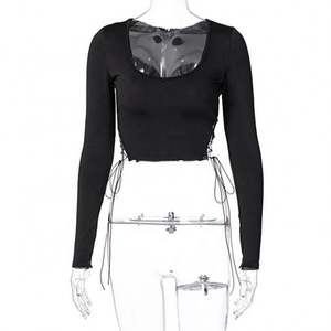 <span class=keywords><strong>Camicia</strong></span> da donna con colletto quadrato e Modulare fasciante Top Crop Top a manica lunga camicetta <span class=keywords><strong>bianca</strong></span> da donna camicetta <span class=keywords><strong>Sexy</strong></span> da donna - Product Image 3