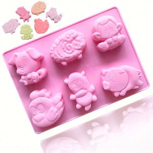 Molde de silicona con forma de perro, oveja, mono, gallina, cerdo para pasteles, velas, jabones y resina, muestra gratuita de fábrica, OEM/ODM - Product Image 1