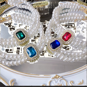 Collar de lujo de doble capa para mascotas con Joyería de diamantes accesorios para gatos y perros con elegante collar con detalles de piedras preciosas - Product Image 2