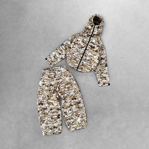 Camo <b>Camouflage</b> Zipper Hooded Windbreaker Jackets and Nylon Pants Set Jogger Suit Waterproof Nylon Windbreaker <b>Tracksuits</b> Unisex - Product Image 1