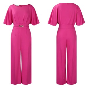 D3276 <span class=keywords><strong>Combinaison</strong></span> élégante pour <span class=keywords><strong>femme</strong></span>, taille haute, couleur unie, grande taille, <span class=keywords><strong>pantalon</strong></span> large, une pièce, mode été - Product Image 3