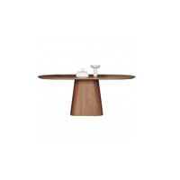 Ensemble table et chaises ovales en bois massif de style rétro minimaliste pour petites maisons, ambiance haut de gamme vintage, meubles de maison sans assemblage