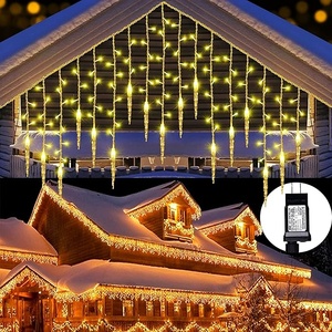 Băng cửa sổ Rèm mái Giáng sinh đèn Icicle Cổ Tích chuỗi đèn ngoài trời Vòng hoa nhà bên vườn trang trí - Product Image 2