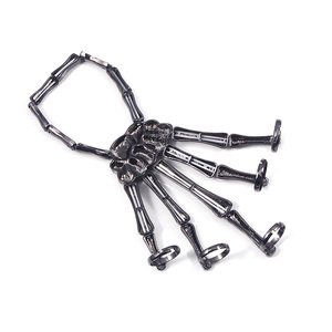 Punk Halloween ngón tay Gothic tay bộ xương đàn hồi có thể điều chỉnh Vòng tay bộ xương tay vòng tay trang trí - Product Image 3