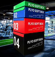 Caja de espuma para hacer ejercicio, juego de softbox de 4 niveles, ajustable, plyo