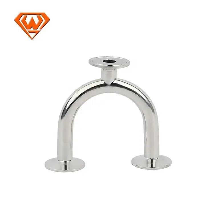 U-Typed Pipe Clamp Tee With Stainless Steel Material For Milk And Beverage Use