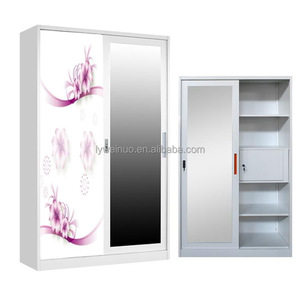 Raffinato <span class=keywords><strong>armadio</strong></span> in acciaio <span class=keywords><strong>con</strong></span> porta scorrevole sicura a <span class=keywords><strong>specchio</strong></span> e cassaforte interna per la casa - Product Image 1
