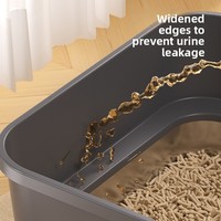 Nouvelle litière pour chat en acier inoxydable anti-éclaboussures, grande taille, entrée basse, semi-fermée, XM-X4, carrée