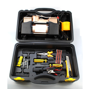 Kit d'outils de réparation <span class=keywords><strong>rapide</strong></span> boîte voiture pompe à air Double cylindre pompe voiture avec <span class=keywords><strong>gonfleur</strong></span> de pompe à pneu 150 Psi pour voiture SUV <span class=keywords><strong>gonfleur</strong></span> de pneu - Product Image 6