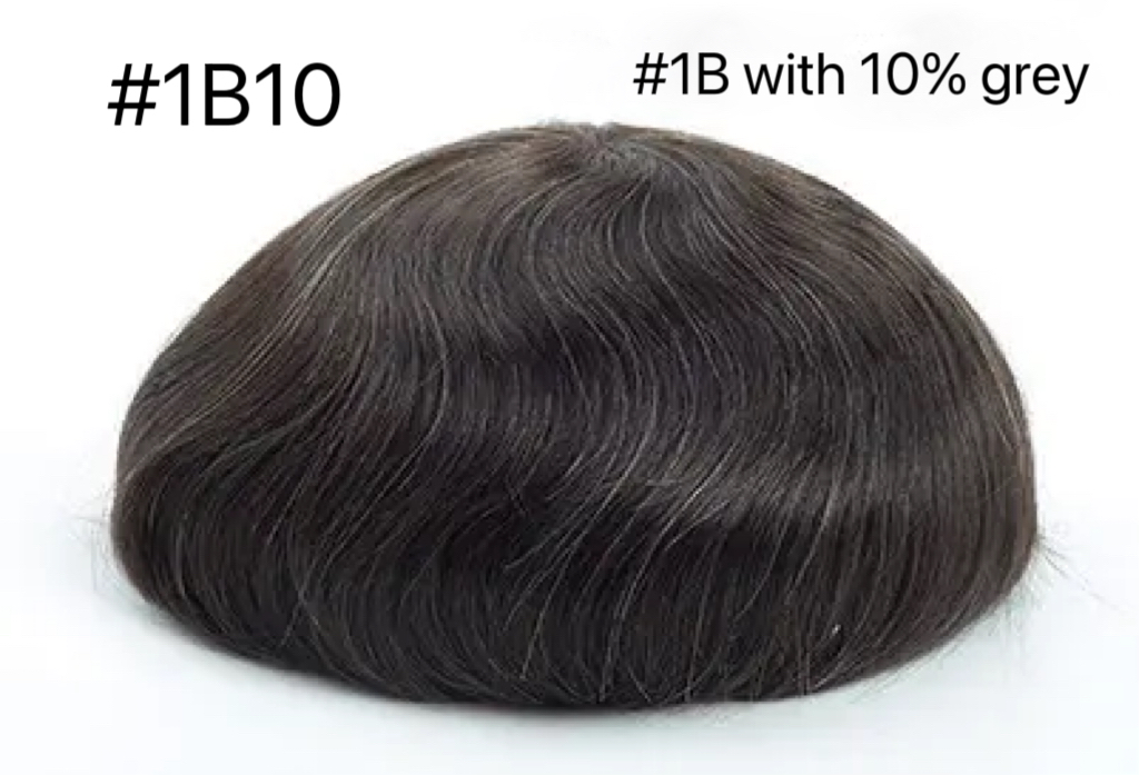 #1B10-Pelo gris sintético