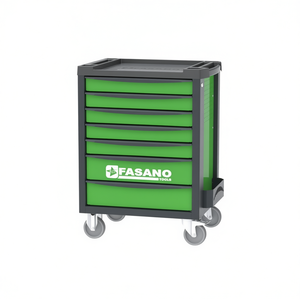 Fasano Tools 7 <b>Drawer</b> Rolling Tool Cart Green With Wheels For <b>Workshop</b> Storage - Product Image 2