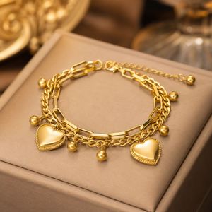 Bracelet vintage en zircon plaqué or 18 carats en acier inoxydable, forme cœur, chiffres romains, carré, cinq fleurs, étoile, bouddhisme, cadeau - Product Image 3