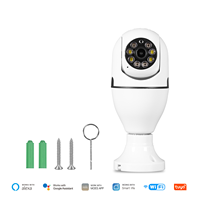 Tuya WiFi 3MP Surveillance caméra de sécurité intelligente ampoule avec prise E27 suivi humain pleine couleur Vision nocturne intérieur