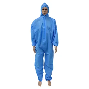 Blue Color Flame Retardant SMS Non-Woven Coverall