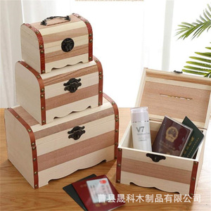 Juego de Cajas de Almacenamiento de Madera Maciza con Cerradura y Asa, Organizador de Documentos para el Hogar y la Oficina - Product Image 1
