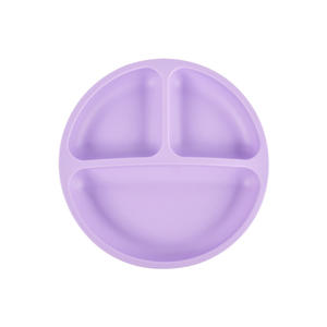 Personnalisé sans BPA bébé alimentation bambin dîner collant compartiment aspiration enfants Silicone plaque divisée avec couvercle pour enfants - Product Image 2