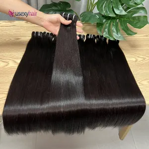 100% Natural Indian Human Raw Hair Super Double Drawn Cuticle Aligned Weaving Color 1B Silky Straight Bundles with Lace Closure