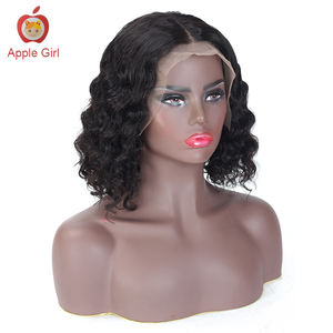 Perruque brésilienne en cheveux humains, vague profonde, dentelle frontale, cheveux vierges non traités, cuticules alignées, perruque courte, Apple Girl - Product Image 5