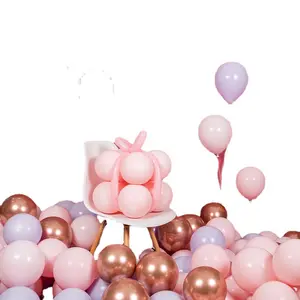 30 조각/세트 라텍스 풍선 설정 결혼식 아기 샤워에 대 한 생일 두꺼운 복고풍 핑크 컬러 풍선