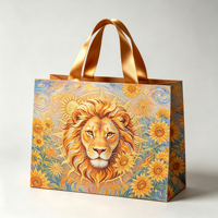 Sac en papier haut de gamme à thème zodiacal avec poignée en ruban gaufré 3D, sac de shopping écologique personnalisé avec logo imprimé