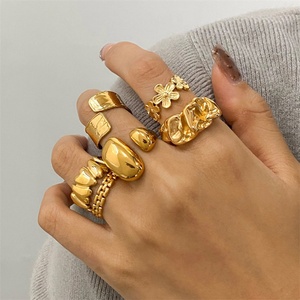Anillo de Joyería Personalizado, Anillos de Acero Inoxidable Chapados en Oro Resistentes al Agua para Mujer - Product Image 2