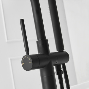 Latón Negro Mate Grifo <span class=keywords><strong>de</strong></span> Bañera <span class=keywords><strong>de</strong></span> Pie con <span class=keywords><strong>Ducha</strong></span> <span class=keywords><strong>de</strong></span> Mano para Baño Juego <span class=keywords><strong>de</strong></span> <span class=keywords><strong>Ducha</strong></span> - Product Image 2