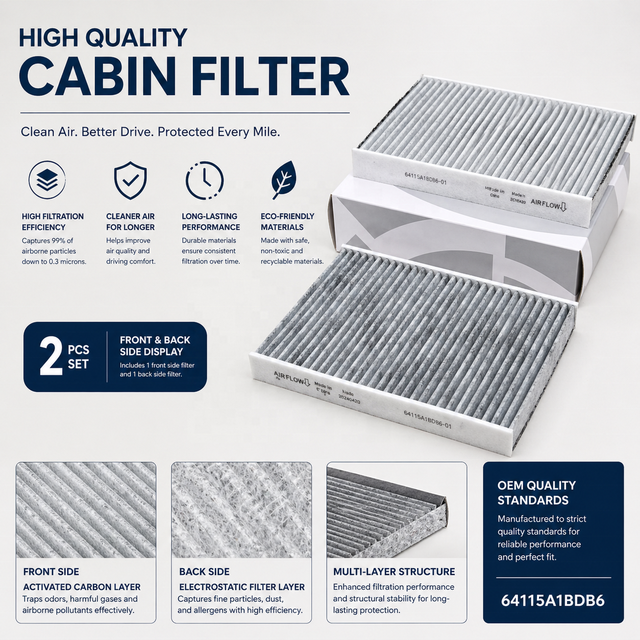 Factory Direct Sales High-quality Activated Carbon Car Air Conditioning Filters 64119366403 64119361715 64116996208 64115A1BDB6