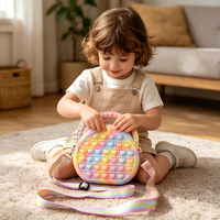 Regenboog Pop It Handtas Fidget Toy Siliconen Push Bubble Sensorische Portemonnee Moderne Hoge Kwaliteit Stressverlichtende Rits Opbergtas