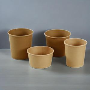 ชามใส่กระดาษทรงสี่เหลี่ยมสำหรับใส่ซุปข้าวกล่องข้าวกลางวันทรงกลมขนาด750มล. เข้าไมโครเวฟได้ - Product Image 1