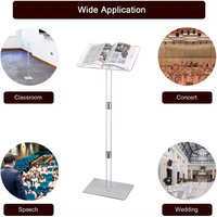 Pupitre moderne réglable en acrylique transparent avec design amovible et logo personnalisé pour écoles, hôtels, églises - Mobilier commercial