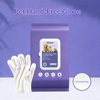 Lingettes-gants sans rinçage parfumées à la noix de coco pour animaux de compagnie, 20 pièces/sac, gants jetables pour le nettoyage quotidien des chiens et des chats et l'élimination des odeurs
