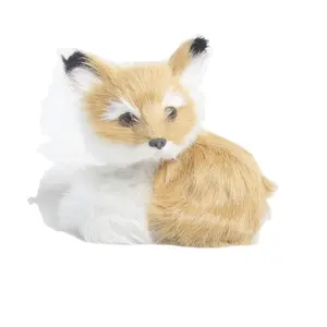 High Quality Handmade Furry Foxes Woodland Animal Figurines Souvenirs from China baby fox car accessories interior decorative