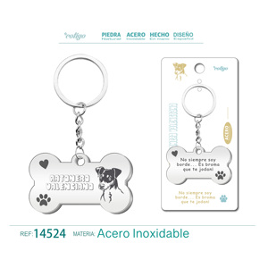 Llavero de Acero con Colgante de Ratón Terrier Valenciano Cotigo, Amuleto Fino, China - Product Image 1