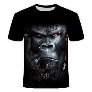 เสื้อยืดพิมพ์ลาย 3 มิติ Fitspi Men รุ่นปี 2026 ลายสัตว์ตลกๆ แขนสั้น ทรงหลวม สวมใส่สบาย แฟชั่นลำลอง เสื้อท็อปแนวใหม่ สไตล์สตรีท - Product Image 3