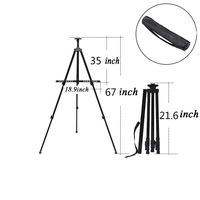 Chevalet de peinture métallique portable, pliable et télescopique multi-tailles avec support d'affichage pour artistes et cadeaux publicitaires