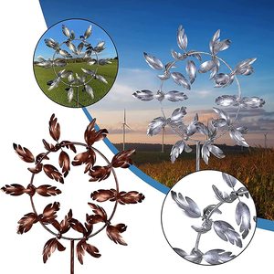 Oukitonya — <span class=keywords><strong>moulin</strong></span> à <span class=keywords><strong>vent</strong></span> en métal Unique et magique, Sculptures en 3D, Spinners feutres avec piquet de jardin, décoration pour l'extérieur - Product Image 3
