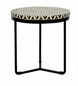 Modern Industrial <b>Glass</b> Metal Nesting <b>Side</b> <b>Table</b> Set with Decorative Gear Shelf Round Accent Furniture for Stylish Home Interior - Product Image 1