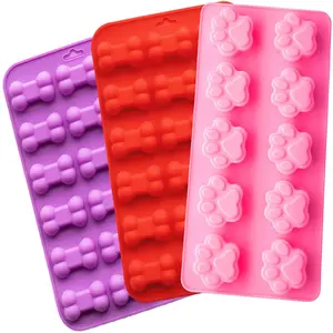 Moldes de silicone antiaderente para cachorros, moldes de silicone para doces e chocolate, cubo de gelo