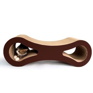 Nido de gato grande <span class=keywords><strong>Deku</strong></span>, tabla de rascar corrugada en forma de 8 con juguete de molienda de garra, hierba de gato gratis 86, suministros para mascotas, embalaje de cartón - Product Image 2