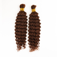 Promo Panas! 100% Rambut Asli Remy 18 Inci, Kepang Boho India Tanpa Ikatan, Rambut Gelombang Dalam untuk Ekstensi Rambut