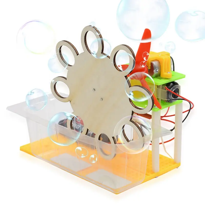 เครื่องเป่าฟองสบู่ DIY สำหรับเด็ก,ชุดทดลองวิทยาศาสตร์ของเล่นไฟฟ้าประกอบมือของเล่นเพื่อการศึกษา