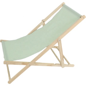 Chaise longue de piscine réglable en <span class=keywords><strong>toile</strong></span> pour extérieur, avec support en bois massif, pliable et portable, idéale pour la détente au soleil et la plage - Product Image 4