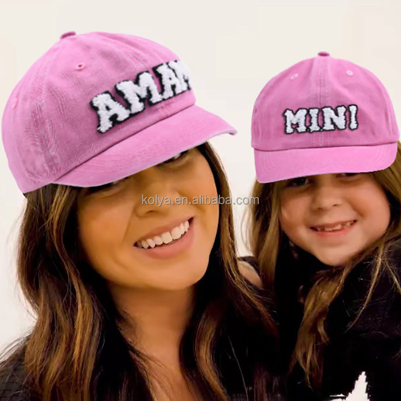 Детские летние шапки для мамы и девочки из синели с нашивками, модные хлопковые бейсбольные шапки с вышивкой для мальчиков