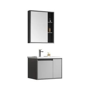 YIDA 60cm 80cm Small Size Plywood Bathroom Vanity Modern Bath Mirror Sink Cabinet For Hotel Home Villa