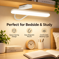 Lampe de lecture à col de cygne réglable en ABS, rechargeable, magnétique, LED, pour bureau, chambre, dortoir