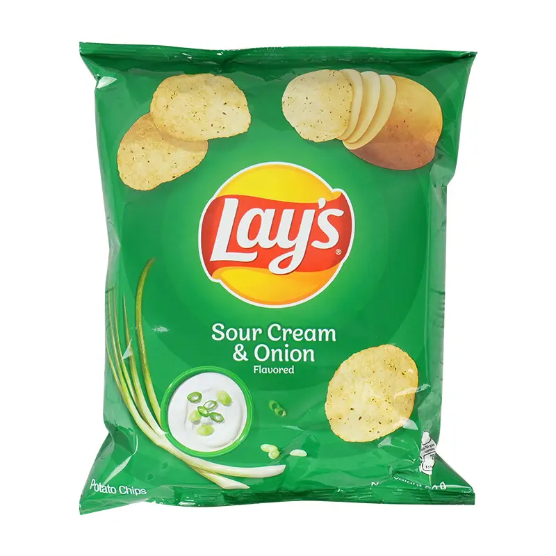 Lays Potato Chips Precio al por mayor Vegetales exóticos Snacks Chips Crema agria Sabor cebolla 40g