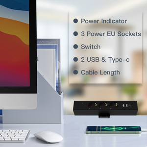 Mvava EU cắm AC cửa hàng bàn <span class=keywords><strong>Power</strong></span> Strip ổ cắm với USB Type-C phí cổng 1.8m mở rộng dây 3 cửa hàng cho nhà văn phòng - Product Image 4