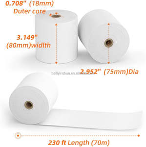 Rollos <span class=keywords><strong>de</strong></span> recibos <span class=keywords><strong>de</strong></span> papel térmico <span class=keywords><strong>de</strong></span> bajo precio 80x80mm 65GSM Papel grueso <span class=keywords><strong>de</strong></span> calidad superior Papel <span class=keywords><strong>de</strong></span> <span class=keywords><strong>cajero</strong></span> para transacciones bancarias Rol térmico - Product Image 2