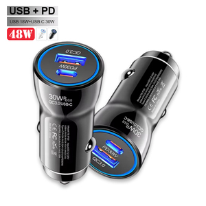 Ricarica rapida 2 porte USB tipo C veicolo 48W USB caricatore per auto per telefono 14 15 16 17 Pro Max Tablet - Product Image 1
